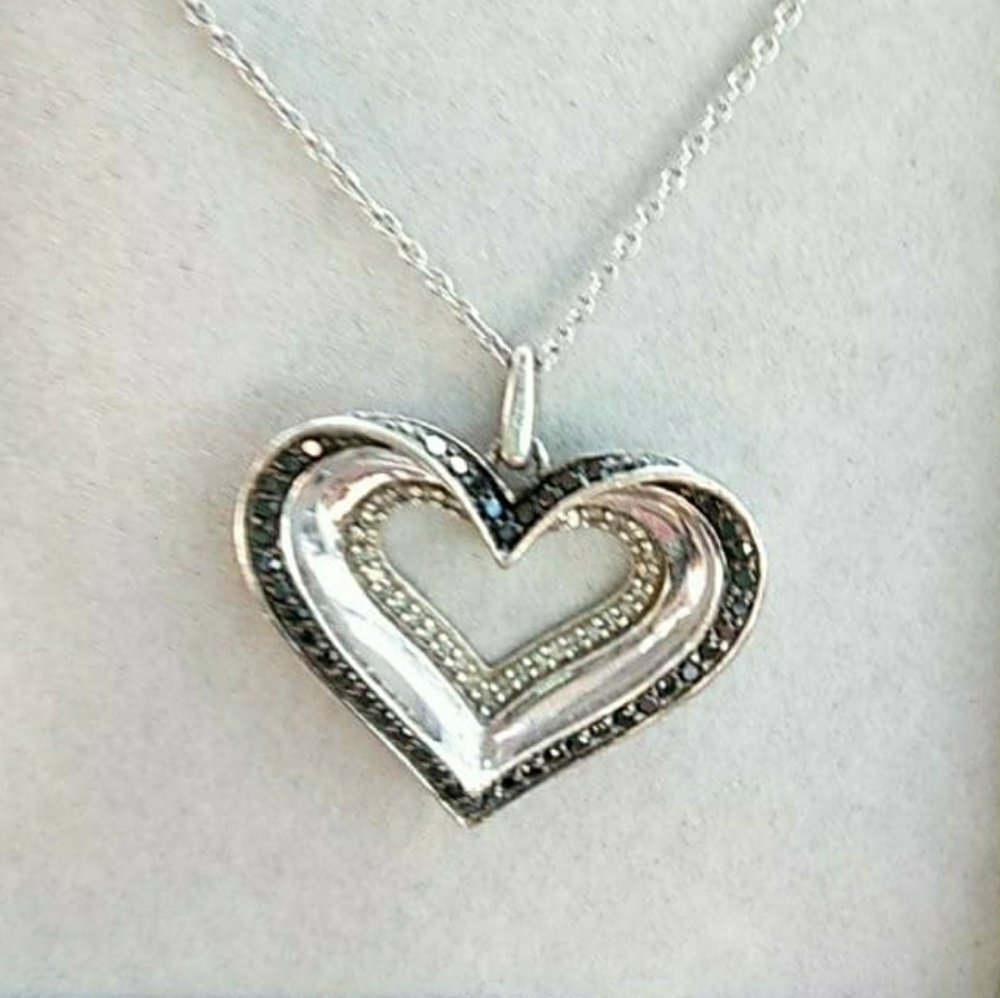 Zales black and white diamond necklace